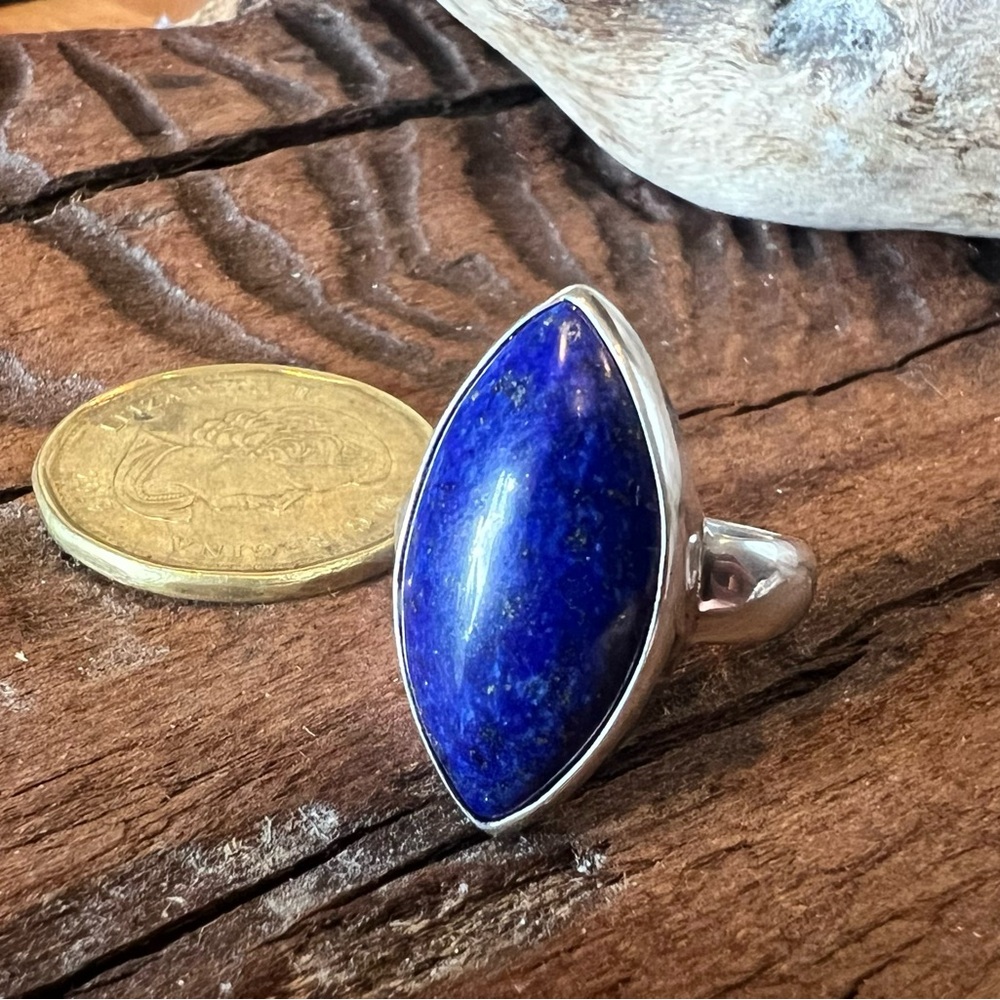 NWT Artisan Sterling Ring Blue Lapis Lazuli 925 8.5 - 9  Summer Southwest Mod